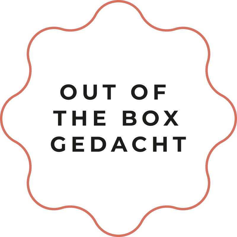 Störer mit unserem Claim "Out of the box gedacht!"